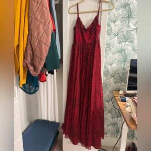 Fame and Partners Casablanca Red Leopard Print Gown
